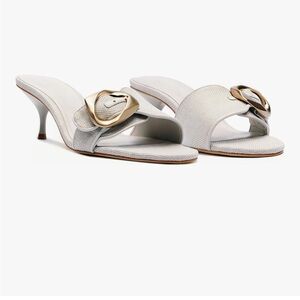 Buckle Slide Heeled Sandals for Women with 2.25 Inch Stiletto Heel